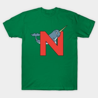 Letter N with Narwhal T-Shirt